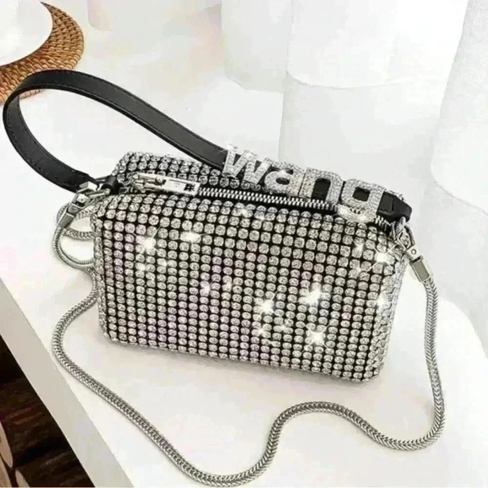 ✨ Alexander Wang Rhinestone Mesh Pouch